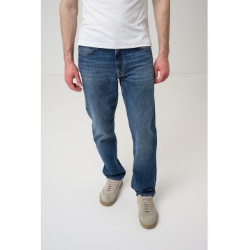 Blugi drepti regular fit cu aspect decolorat Dover - Albastru inchis melange