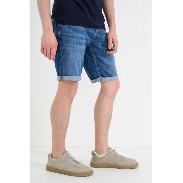 Blugi scurti cu design 5 buzunare - Albastru deschis