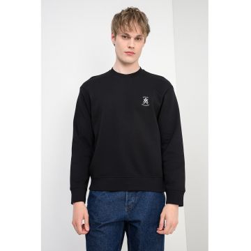 Bluza de trening cu decolteu la baza gatului - Negru