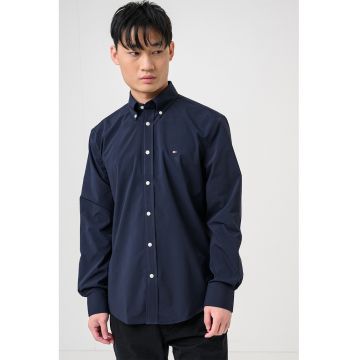 Camasa slim fit cu logo pe piept - Albastru ultramarin