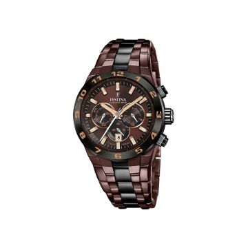 Ceas barbatesc -  F20708/1 - Cronograf - Maro