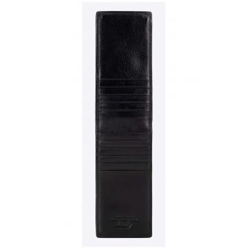 Etui pentru carduri din piele naturala  10 locuri pentru carduri - negru - slim