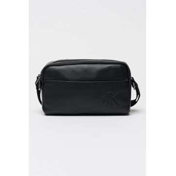 Geanta crossbody cu fermoar - Negru