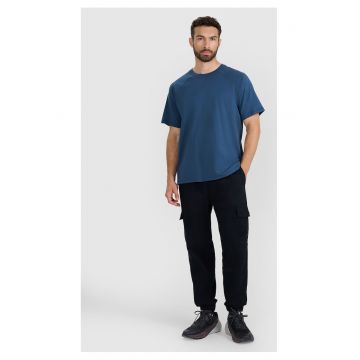 Pantaloni  Bumbac - Negru - S-XXL - Buzunare Cargo - Elastic Ajustabil - Negru