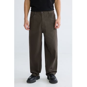 Pantaloni lejeri cu buzunare - Maro pamantiu