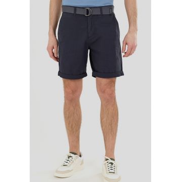 Pantaloni scurti chino cu croiala regular-fit si curea in talie North - Negru