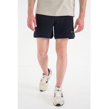 Pantaloni scurti cu snur si buzunare cu fermoar - Albastru ultramarin