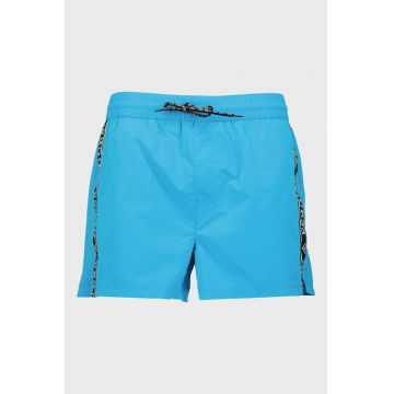 Pantaloni scurti de baie cu benzi logo laterale - Albastru