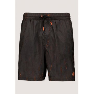 Pantaloni scurti de baie cu buzunare laterale - Negru/Portocaliu