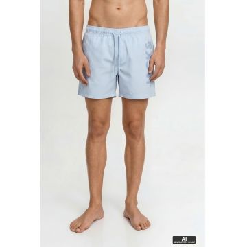 Pantaloni scurti de baie cu imprimeu logo - Albastru pastel