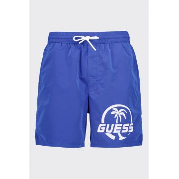 Pantaloni scurti de baie cu imprimeu logo - Albastru royal