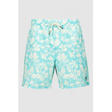 Pantaloni scurti de baie cu model floral - Alb murdar/Albastru deschis