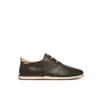 Pantofi barbatesti -  piele naturala - verde