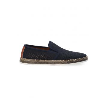 Pantofi loafer din piele intoarsa cu detaliu piele in spate