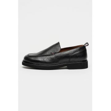 Pantofi loafer uni de piele - Negru