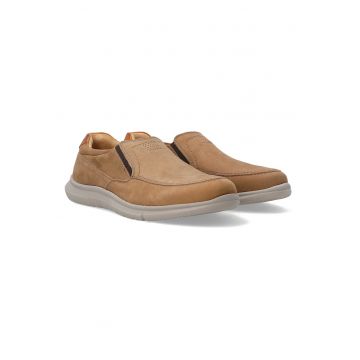 Pantofi loafers din piele nabuc