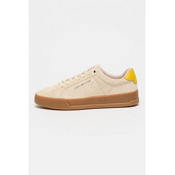 Pantofi sport Court din piele intoarsa - Bej inchis