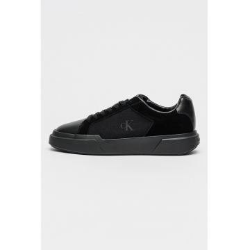 Pantofi sport cu insertii de piele intoarsa - Negru