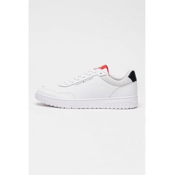 Pantofi sport cu segmente din piele - Alb optic