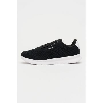 Pantofi sport Lightweight Runner din material textil cu aplicatie logo - Negru