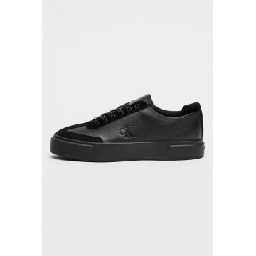 Pantofi sport low-cut de piele cu talpa cupsoe - pentru bashet - Negru
