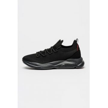 Pantofi sport low-cut din material textil Leon - Negru