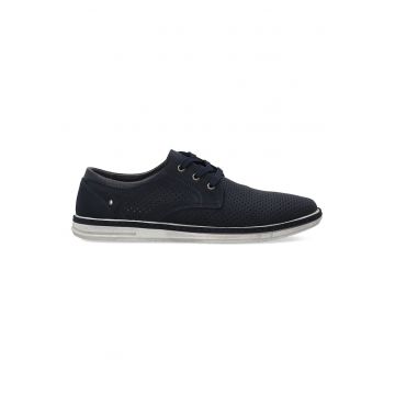 Pantofi uni din piele nabuc