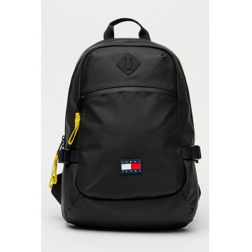 Rucsac de piele ecologica cu logo - Negru