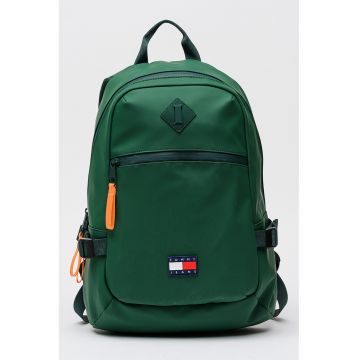 Rucsac de piele ecologica cu logo - Verde inchis
