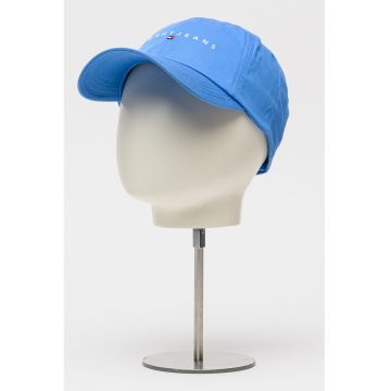 Sapca de bumbac cu logo - Albastru pastel