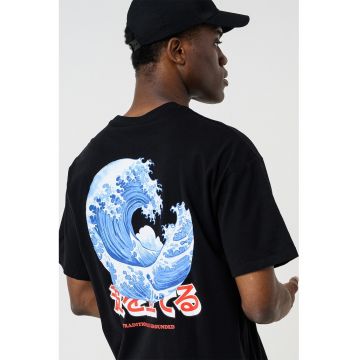 Tricou cu imprimeu grafic pe partea din spate - Negru
