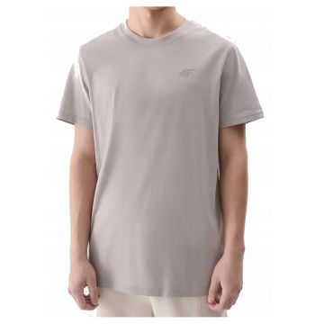 Tricou din bumbac cu decolteu la baza gatului -