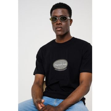 Tricou din bumbac organic cu imprimeu - Negru