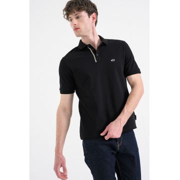 Tricou polo cu detaliu logo - Negru