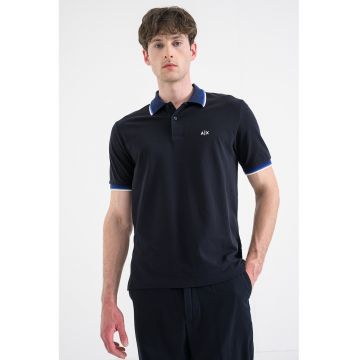 Tricou polo cu logo discret - Bleumarin