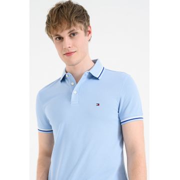 Tricou polo din amestec de bumbac organic - Albastru deschis