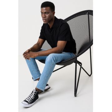Tricou polo din bumbac Devin - Negru