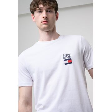 Tricou regular fit cu logo - Alb/Albastru ultramarin