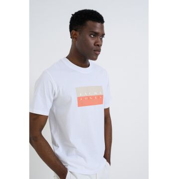 Tricou regular fit de bumbac cu imprimeu logo - Alb