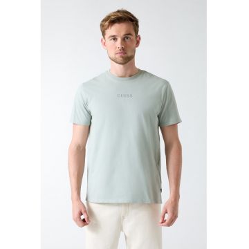 Tricou regular-fit din bumbac cu imprimeu monograma pe partea din spate - Verde pal
