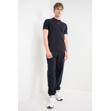 Tricou slim fit cu banda logo - Albastru ultramarin