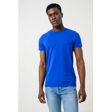 Tricou slim fit cu decolteu la baza gatului