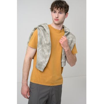 Tricou slim fit din bumbac - Maro deschis