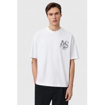 Tricou supradimensionat cu imprimeu grafic Mixtape - Gri deschis/Alb optic
