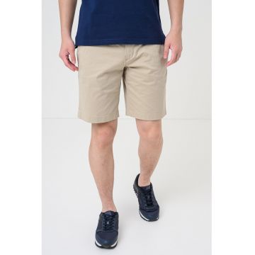 Bermude chino cu talie medie - Kaki pal