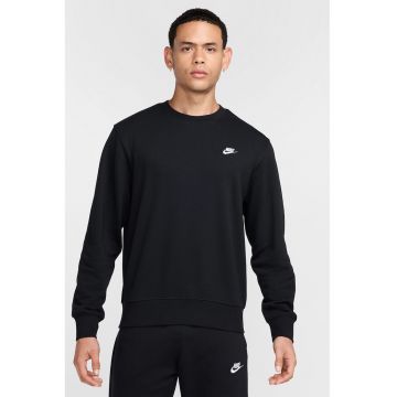 Bluza de trening cu decolteu la baza gatului si logo brodat - Negru