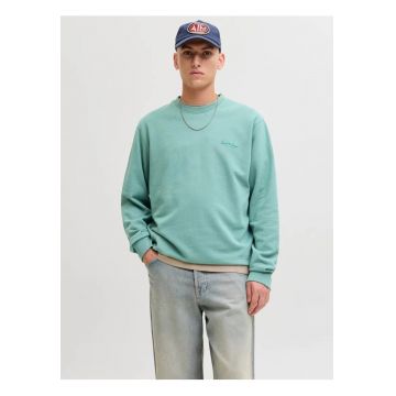 Bluza de trening din amestec de bumbac cu decolteu la baza gatului - Verde deschis