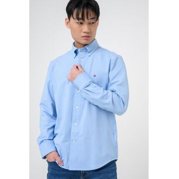 Camasa slim fit cu logo pe piept - Albastru
