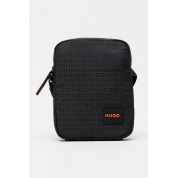 Geanta crossbody cu logo Ethon - Negru