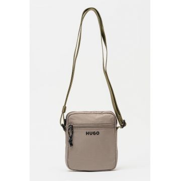 Geanta crossbody cu logo - Maro deschis